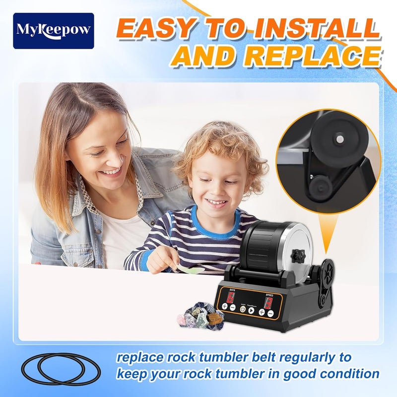 KEEPOW Rock Tumbler Belts Compatible with KomeStone Rock Tumbler Model K1 & K1 Pro & K3, 9 Pack (Not fit for K2 Elite Rock Tumbler) - Image 4